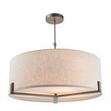 Charles Ted Hanford Pendant Light in natural linen and bronze finish