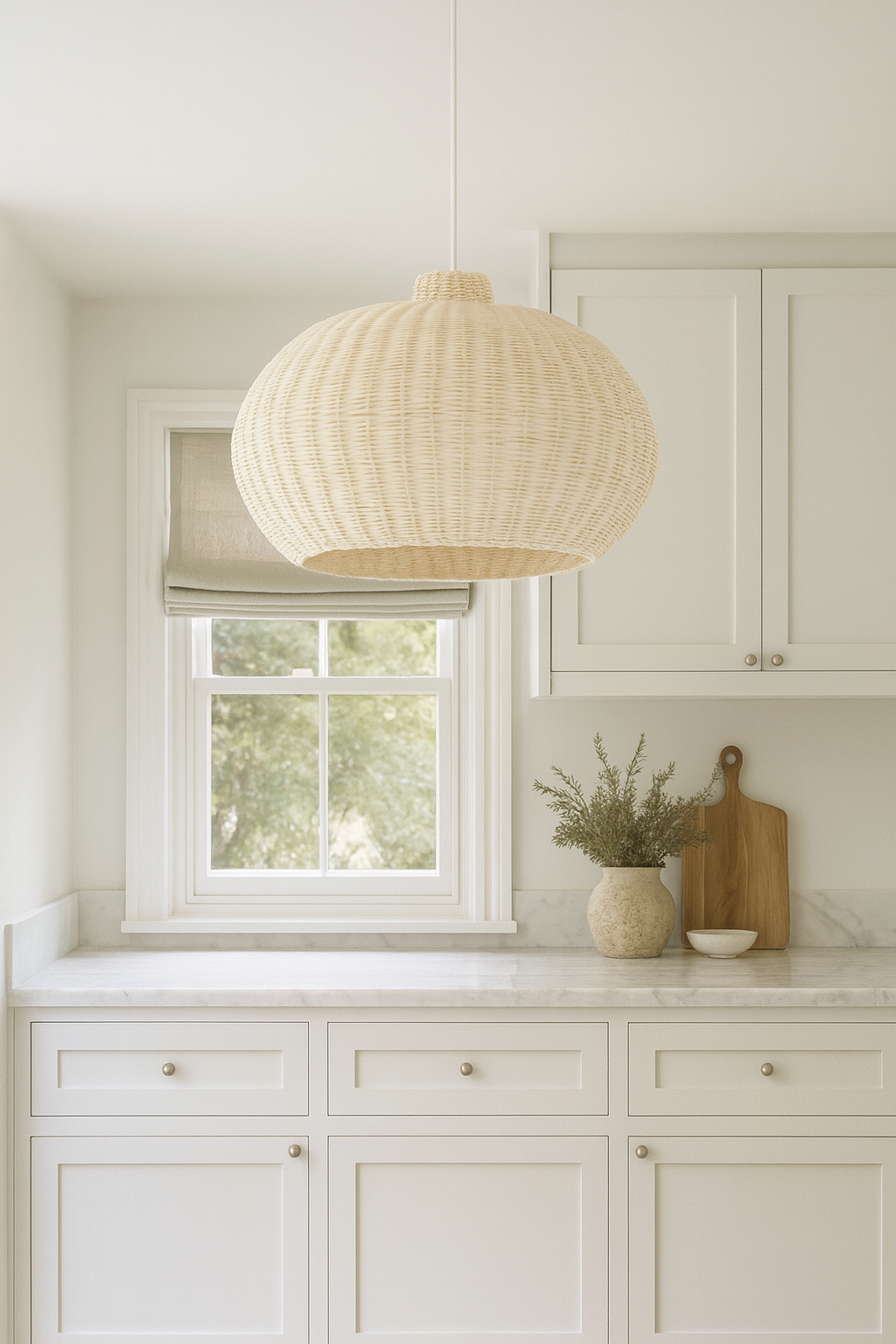 Charles Ted Hikari Natural Rattan Globe Pendant Light