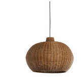 Hikari Rattan Globe Pendant Light handwoven in natural rattan