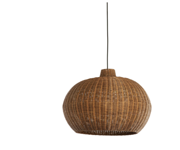Hikari Rattan Globe Pendant Light handwoven in natural rattan