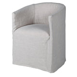 Relaxed Linen Dining Chair with Cushioned Seat and Backrest