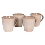 Set of four Charles Ted Organic Natural Mugs in beige stoneware finish