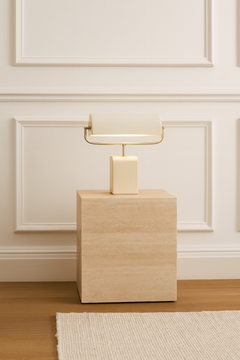 Charles Ted Oslo Nickel Dome Table Lamp | Modern Cream Metal Light