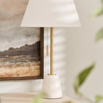 Charles Ted Rayan Marble Table Lamp with Pull Cord on wooden console