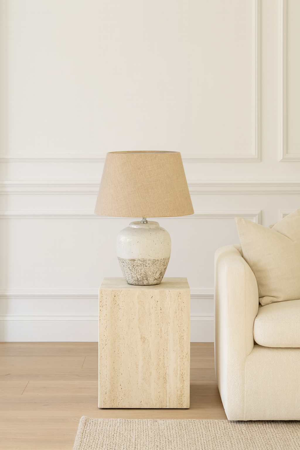 Charles Ted Ridgeton Two tone ceramic Table Lamp with Shade