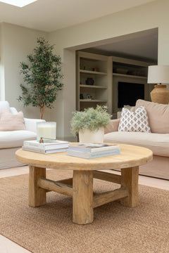 Charles Ted Sierra Reclaimed Elm Round Coffee Table
