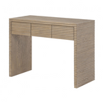 Wenlock Ribbed Oak Desk | Three Drawer