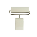 Contemporary cream and silver metal table lamp 38cm height