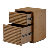 Two Drawer Walnut Veneer Bedside Table with Soft Close