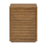 Modern Walnut Bedside Cabinet with Ribbed Texture