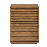 Modern Walnut Bedside Cabinet with Ribbed Texture