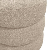 Charles Ted Studio CTH Macy Ottoman | Cream Boucle with Black Feet