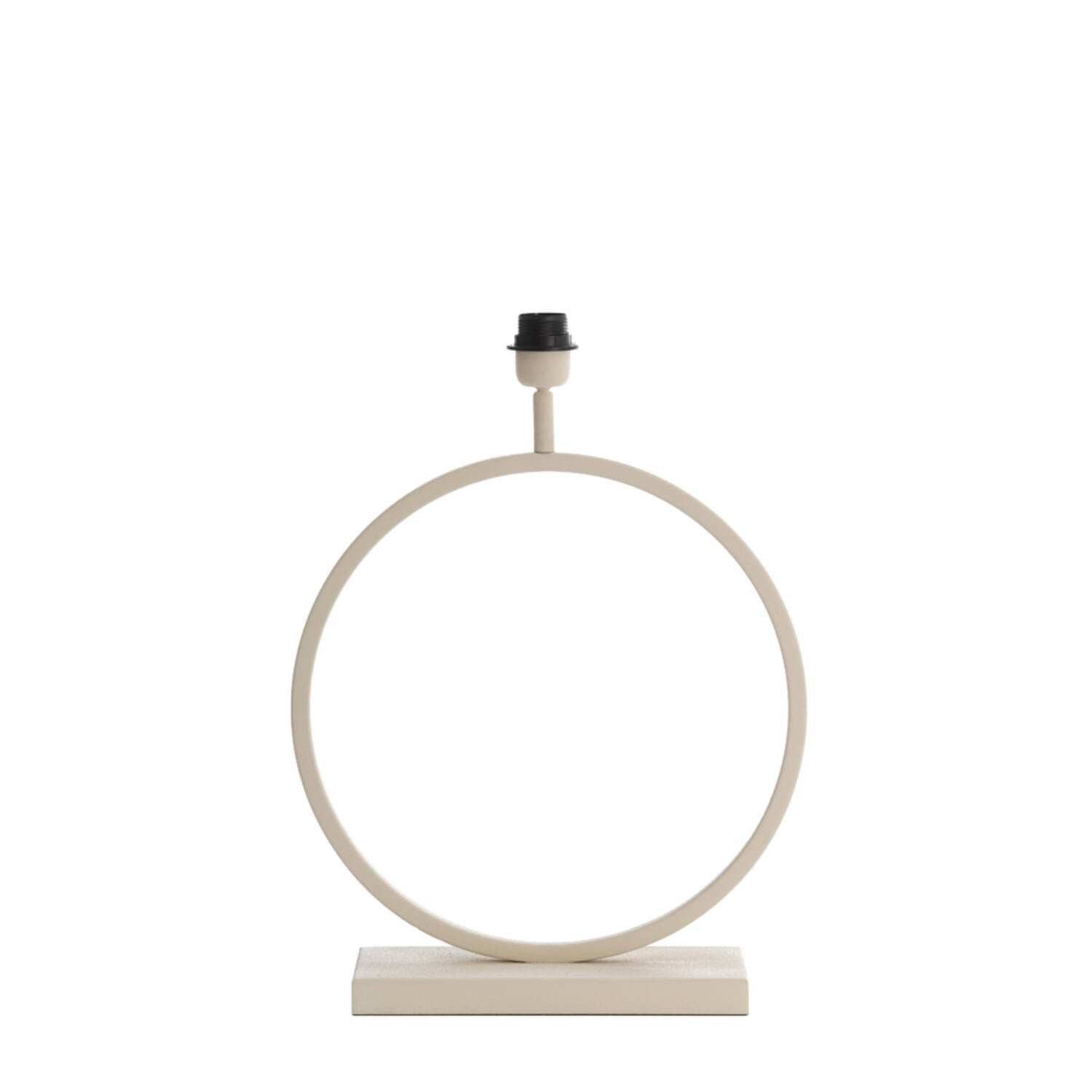 Eros Cream Metal Ring Detail Lamp with Oval Shade