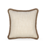 Charles Ted The Almond Cushion with Clove Fringe | Textured Luxury Cushion