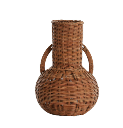 Bring timeless charm to your home with the Willow Curve Handled Vase handcrafted from natural wicker, this vase features a unique gourd-like shape with a tall neck and rounded base, adding an earthy elegance to any room. Two sturdy, curved handles enhance both style and functionality, making it easy to move and display. Perfect as a standalone décor piece or filled with dried flowers or faux greenery, this artisanal vase brings a cosy, organic touch to bohemian, coastal, or farmhouse-inspired spaces.
Dim