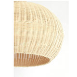 Side view of pale rattan Hikari globe light
