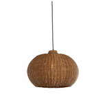 Small Hikari Rattan Globe Pendant Light hanging