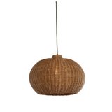 Small Hikari Rattan Globe Pendant Light hanging