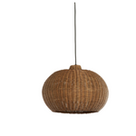 Medium Hikari Rattan Globe Pendant Light hanging