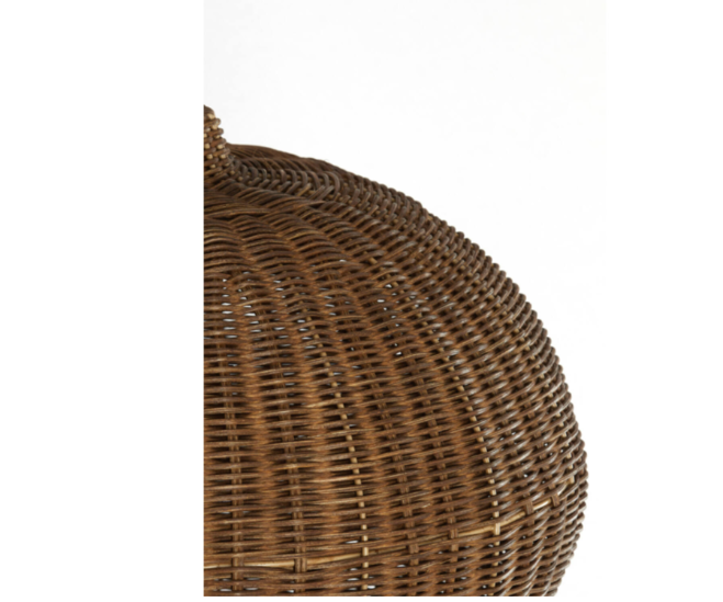 Close-up detail of the Hikari rattan weave