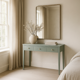 Charles Ted Elegant Pigeon Grey Birch Wood Console Table with 3 Drawers