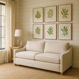 Introducing the Harlow Sofa Swoop Arm, crafted with high-quality linen-look fabric and a uniquely curved arm design. Handmade in the UK, this sofa boasts a durable hardwood frame, supportive sprung seats and backs, and customisable options for fabric and size. It also features solid beech block feet for added stability.