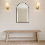 Charles Ted Artur Rustic Farmhouse Bench | Solid Mango Wood & Eucalyptus Wood, Natural Finish