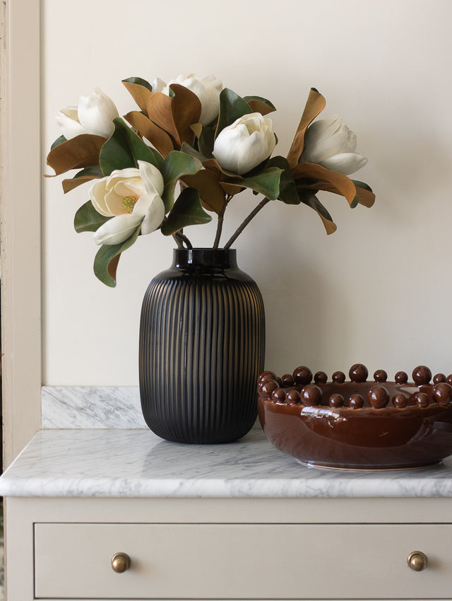 Ambrose Ribbed Glass Vase