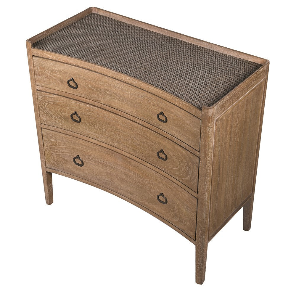 Kendal Bayur Wood Chest with three drawers and natural finish
