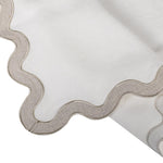 Elegant linen placemat with decorative wavy trim