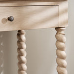 Longbourn Console Table drawer detail in natural acacia wood