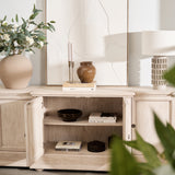 Longbourn Sideboard with four paneled doors in natural acacia wood