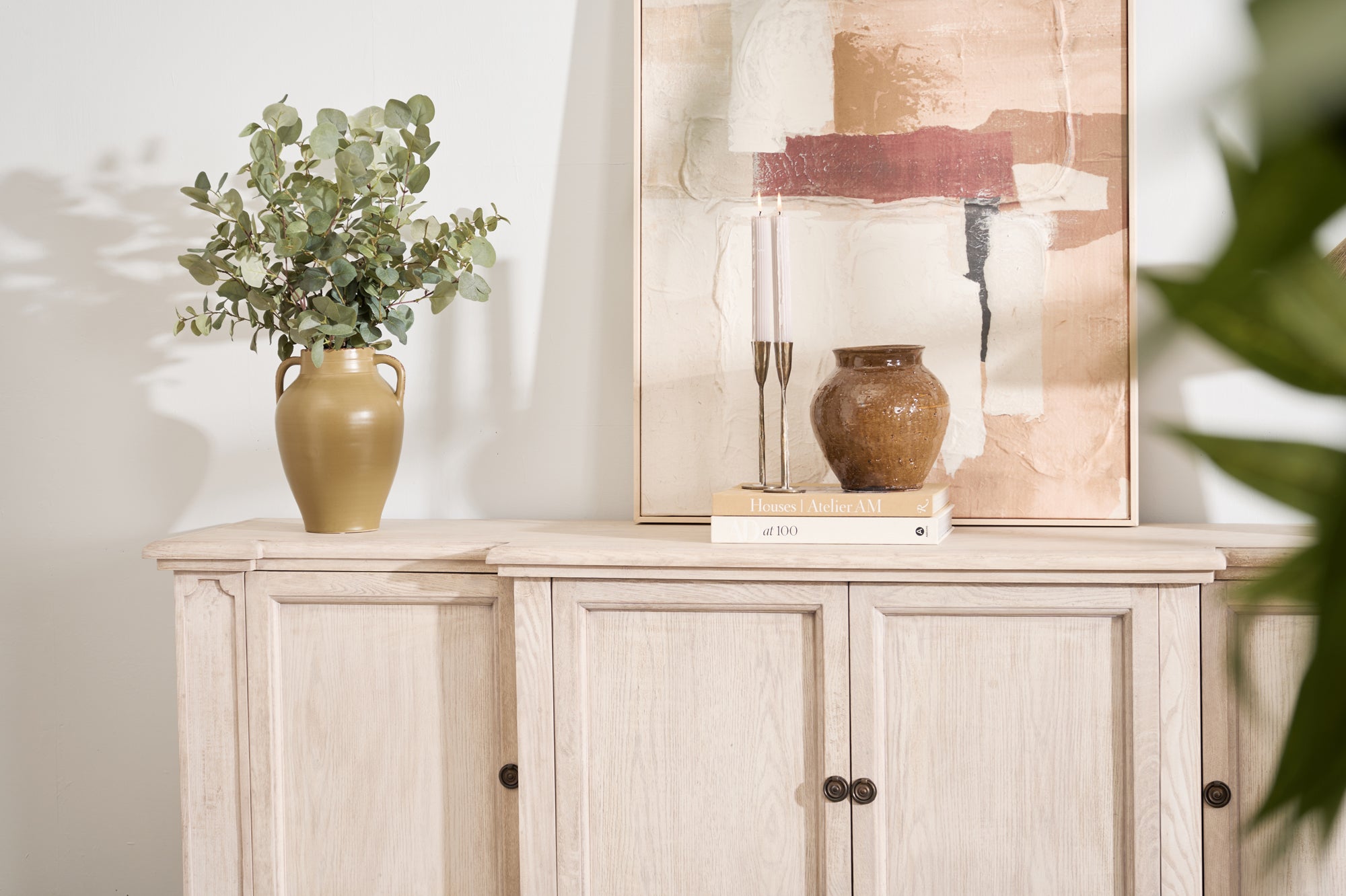 Close-up of Longbourn Sideboard molding and panel detail