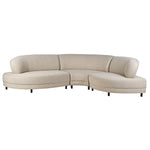 Lumin Curved Boucle Sofa in cream boucle fabric with sculptural curved design
