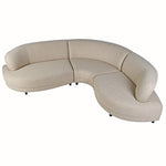 Overhead view of the Lumin Curved Boucle Sofa showcasing its modern modular curve