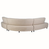 Back of the Lumin Curved Boucle Sofa highlighting clean lines and boucle texture