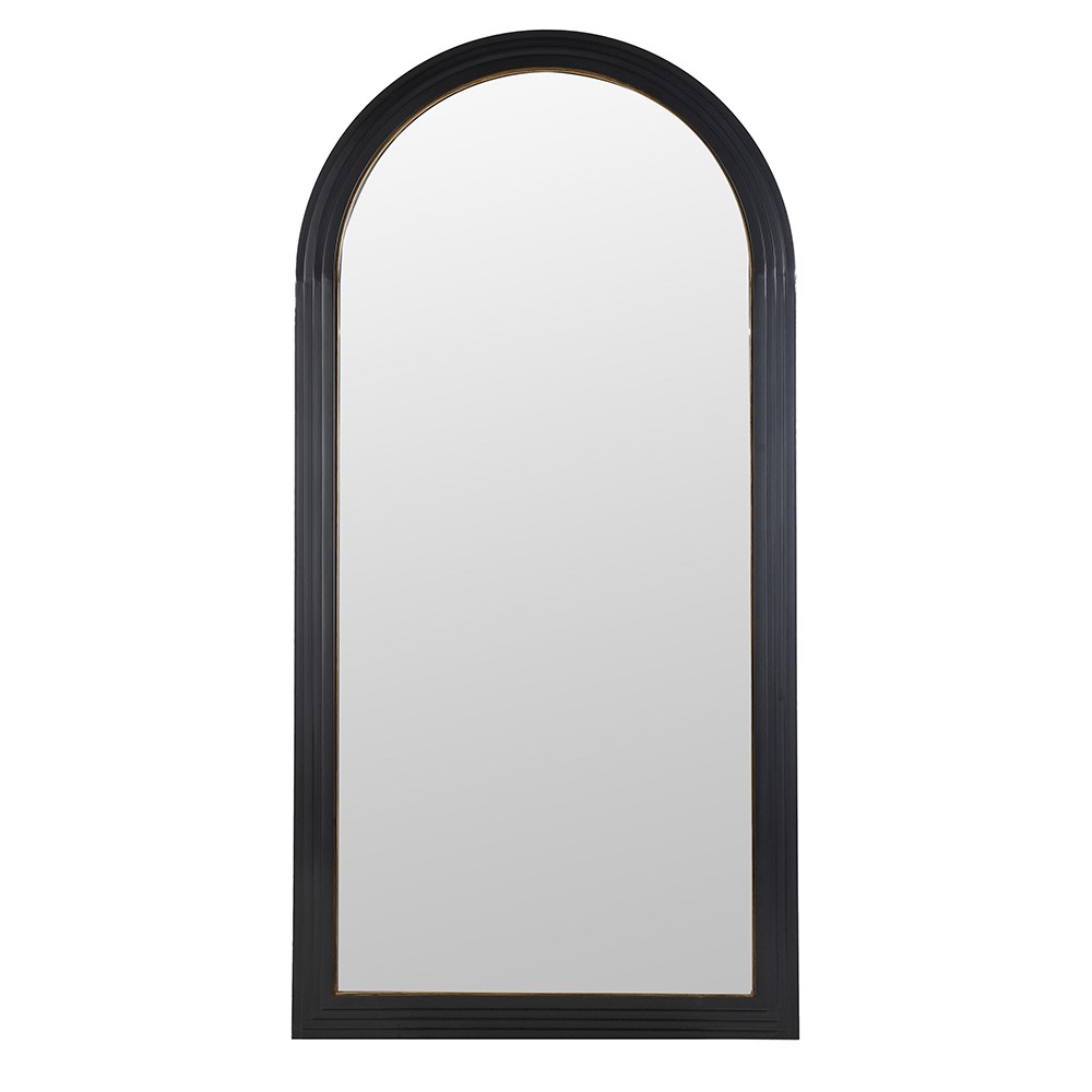 Arched black full-length mirror with iron frame – 200cm x 100cm