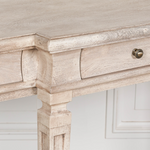Montpellier Acacia Wood Console Table with drawers and carved legs in natural finish