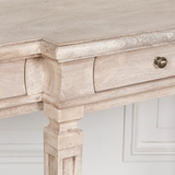 Montpellier Acacia Wood Console Table with drawers and carved legs in natural finish