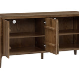 Charles Ted Newport Four Door Elegant Oak Fluted Sideboard