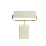 Oslo nickel dome table lamp in cream metal with silver detailing