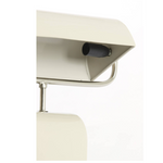 Modern Scandinavian cream dome desk lamp with nickel accents