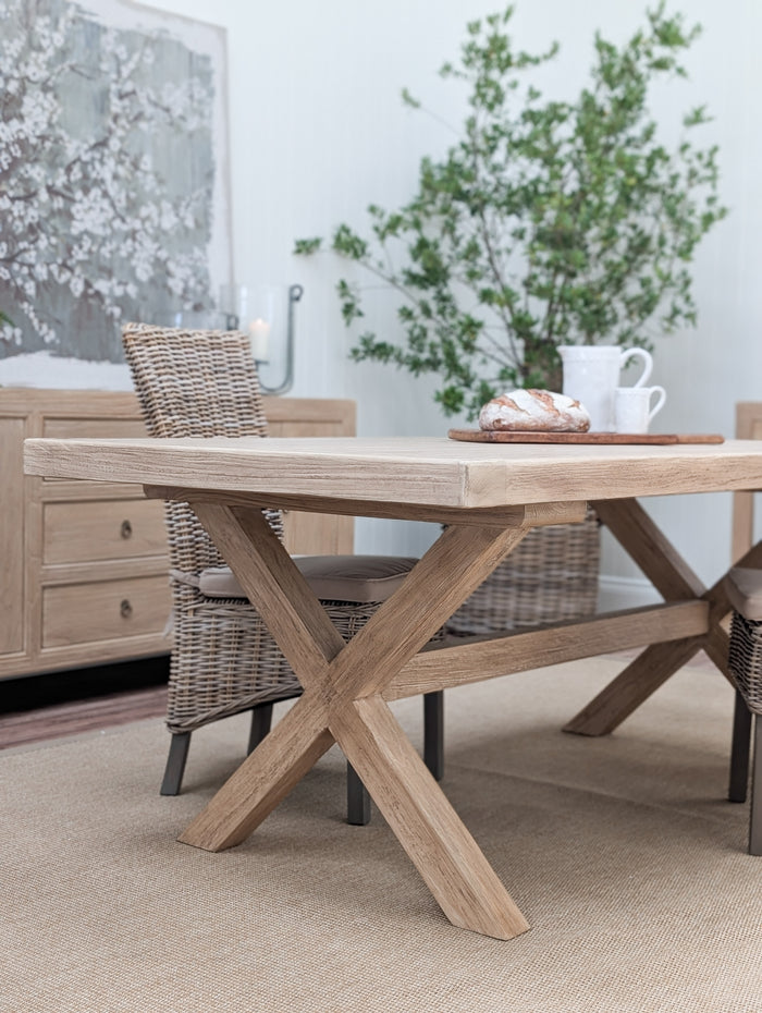 Fairford Elm Cross Leg Dining Table
