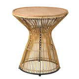 This elegant side table, crafted from natural rattan, is the perfect piece to showcase a luxurious lamp or serve as a sophisticated bedside table.
Dimensions: 
H 62cm Dia 56cm
5.54kgs