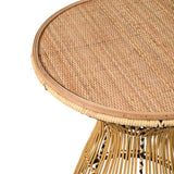 Charles Ted Elsie Handcrafted Rattan Side Table – Boho Natural Accent Table for Living Rooms