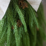 CHRISTMAS SWAG DECORATION HANGING ON DOOR CLOSE UP