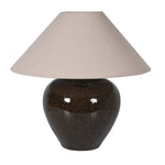 Sahara Dusk Ceramic Table Lamp with natural linen shade