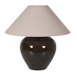 Sahara Dusk Ceramic Table Lamp with natural linen shade