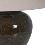 Close-up of Sahara Dusk Ceramic Lamp base with glossy speckled glaze