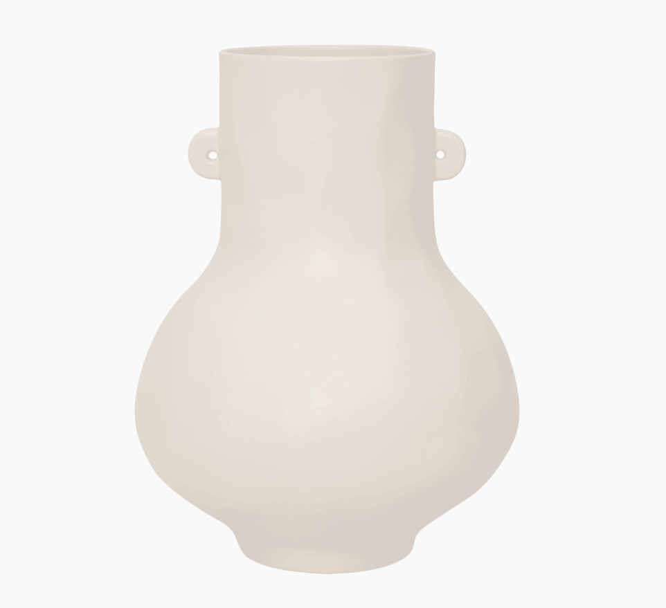 Salen White Ceramic Vase with Ears